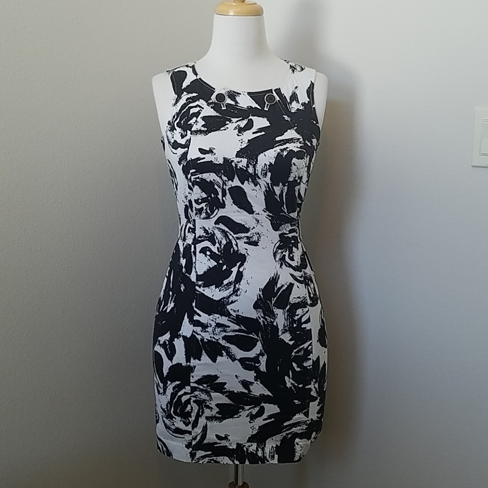 Alfani Black & White Sleeveless Dress